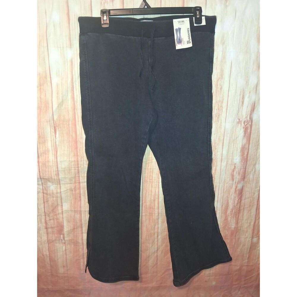 NWT No Boundaries Black Pull-on Mid-rise Bootcut Pants Sz XL